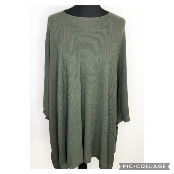 Lululemon Divinity army green ribbed knit poncho sweater size One Size - Picture 2 of 15